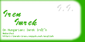 iren imrek business card